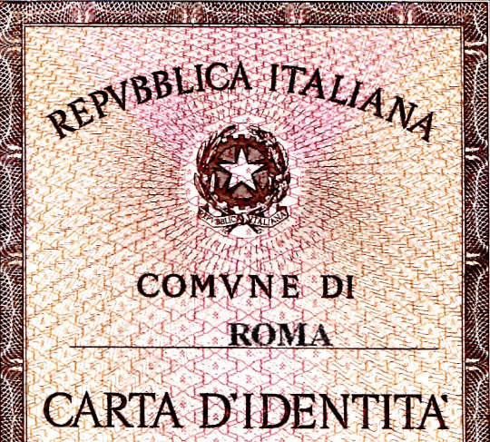 Picture of the front of an Italian national identity card