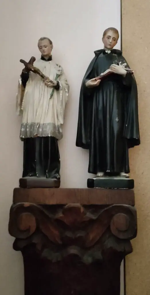 Statuette of two Italian saints, St Gabriele dell' Addolorata and St Luigi Gonzaga