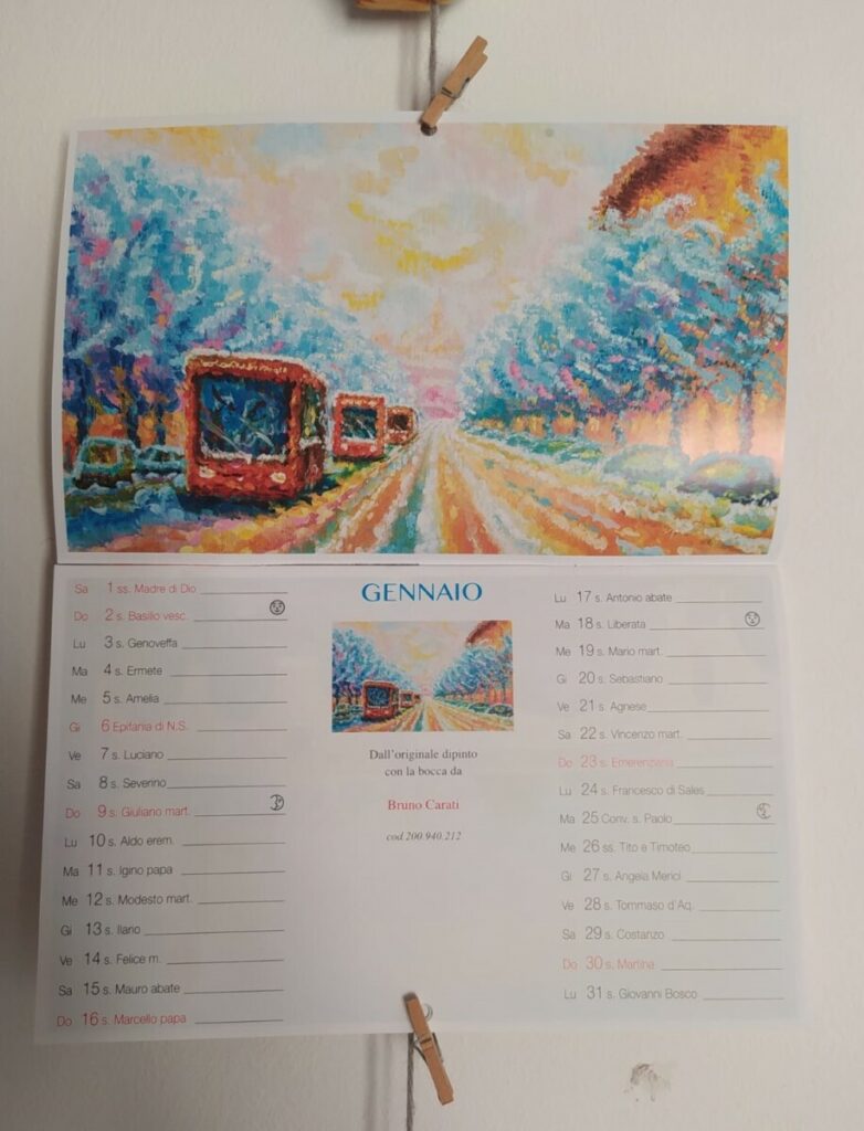 Picture of an Italian calendar for the month of January